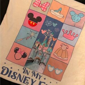 Disney Pastel Castle & Icons Graphic Tee - Pink, Blue, Peach